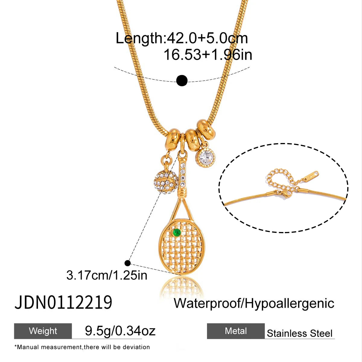 Mireille Racket Necklace - Gold