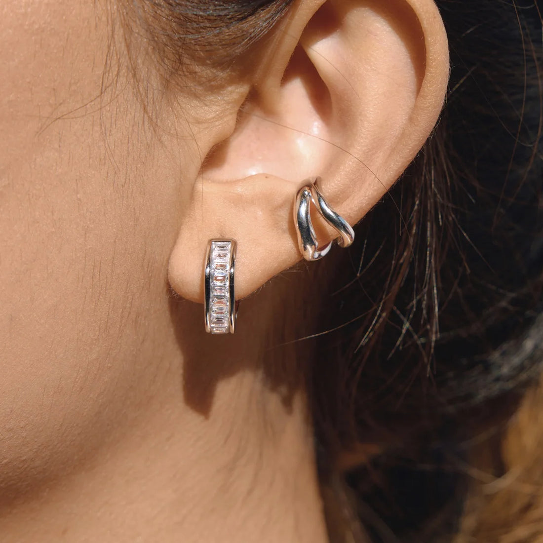 Emeline Iced Hoop Earrings