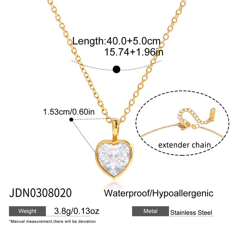 Cyrielle Crystal Heart Necklace – Heart Solitaire