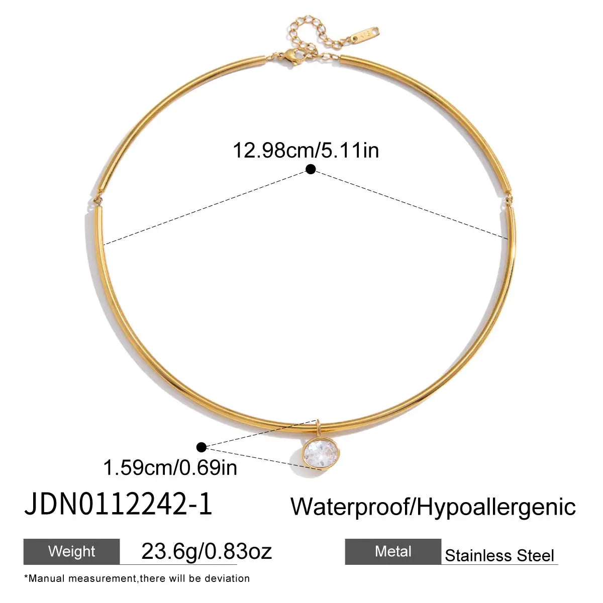 Elise Facet Necklace - Gold