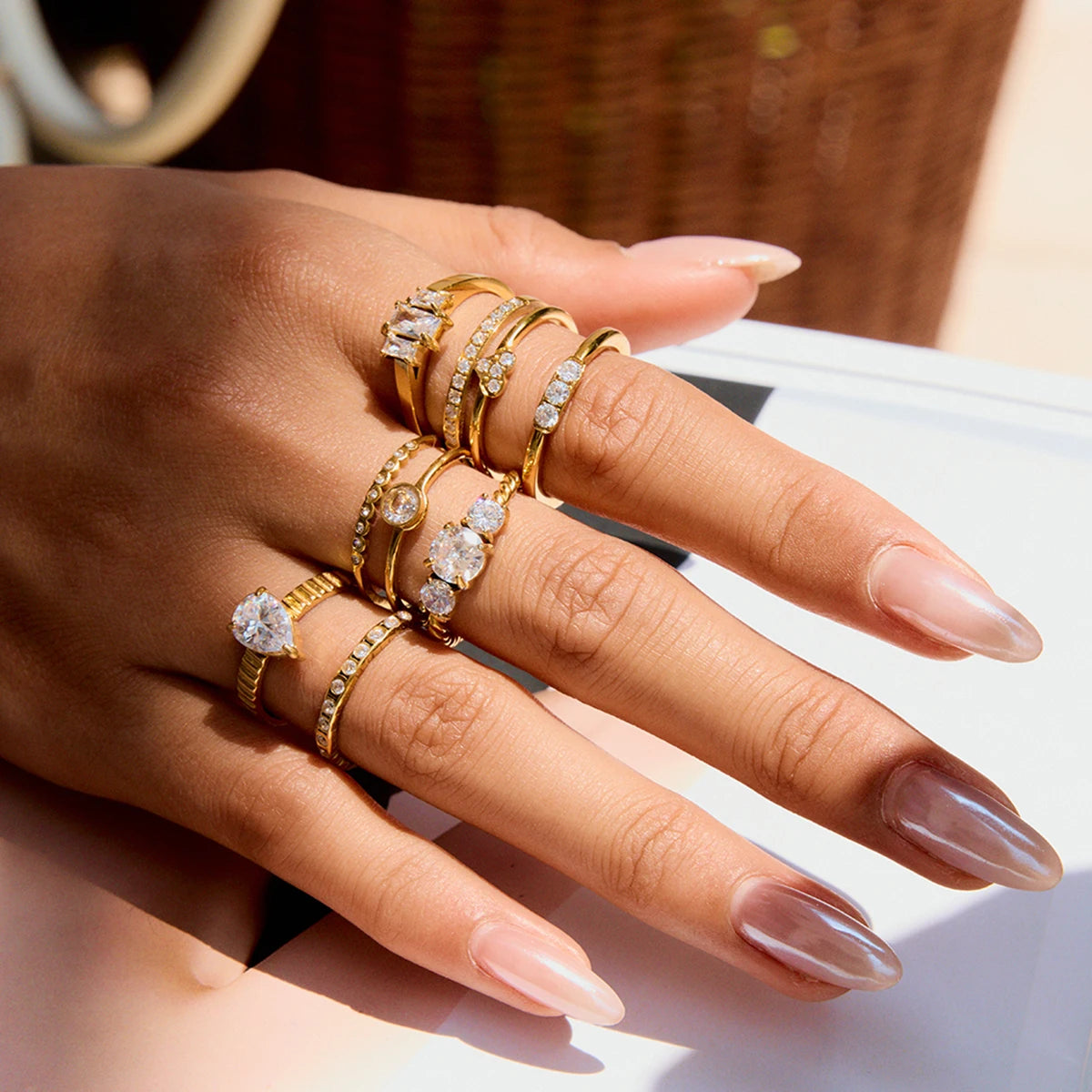 Belle Openwork Zirconia Ring