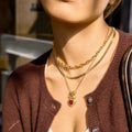 Genevieve Heart Charm Necklace alternate angle – Macaje waterproof necklace
