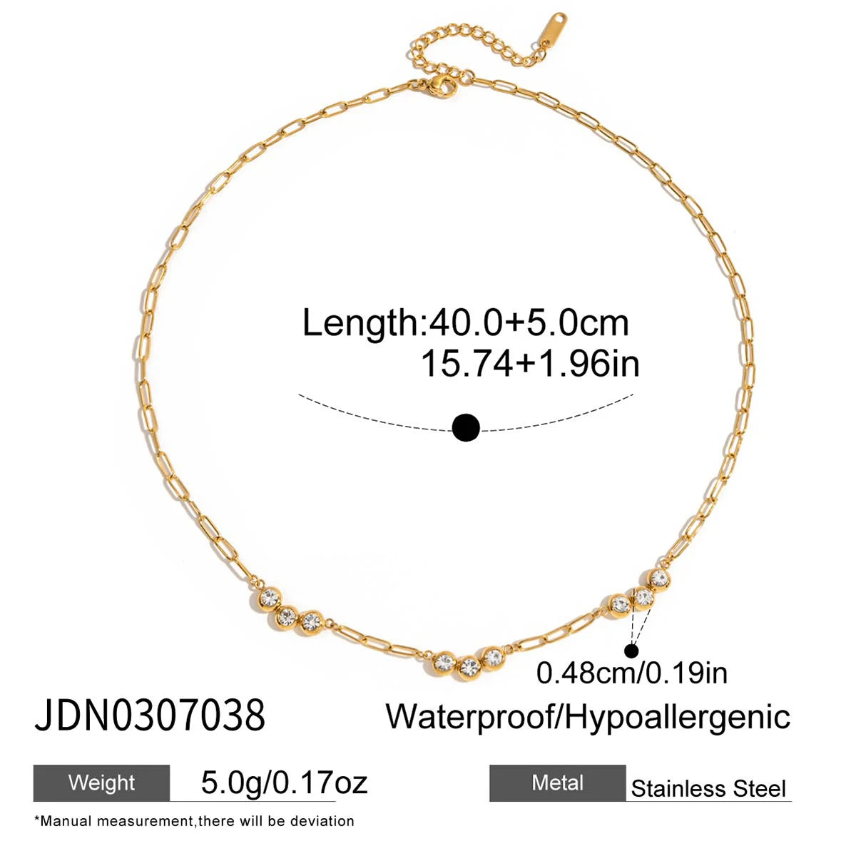 Cosette Zircon Necklace - Gold