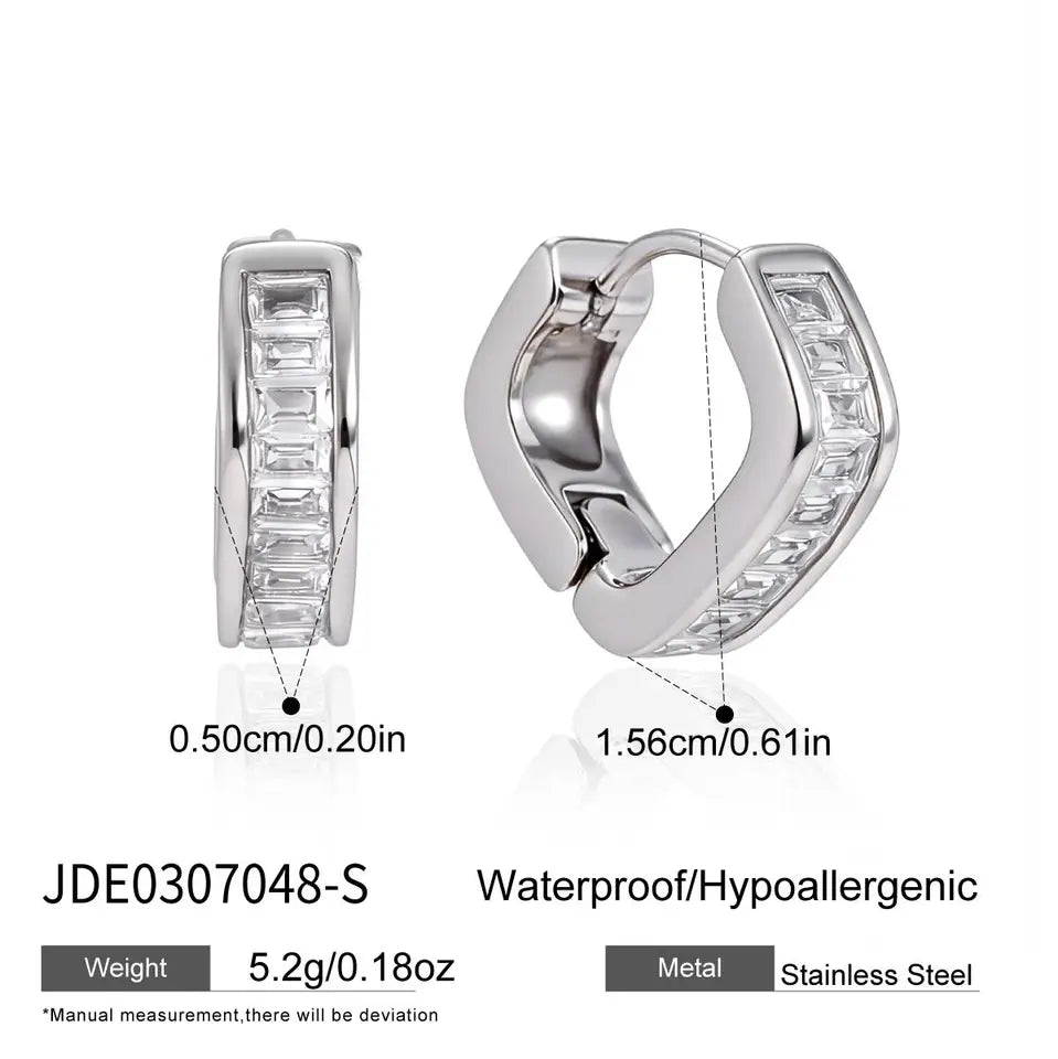 Emeline Iced Hoop Earrings