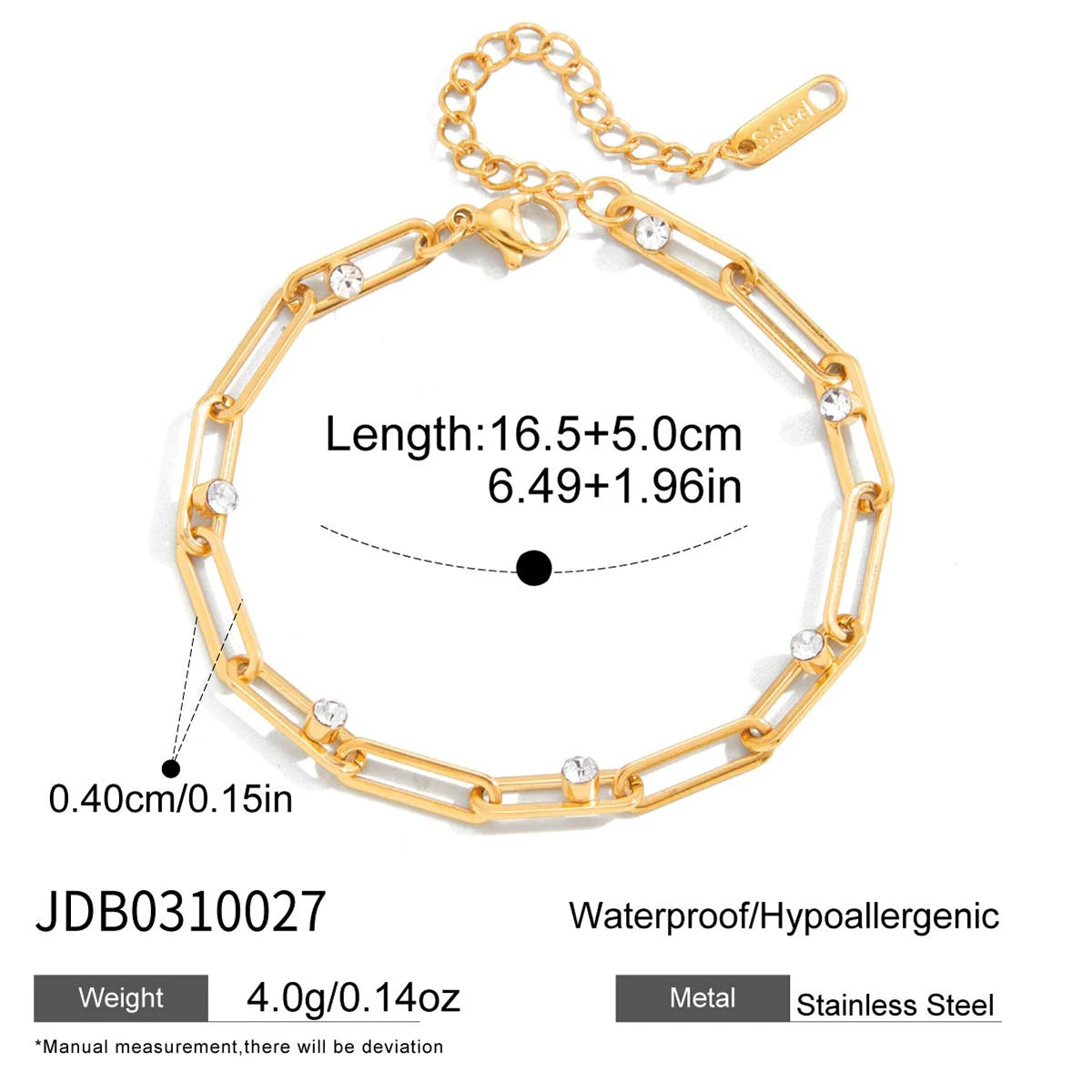 Valentine Link Bracelet - Reddish Brown