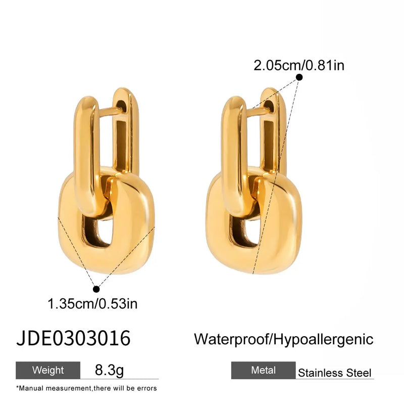 Honorine Chunky Link Earrings – Gold