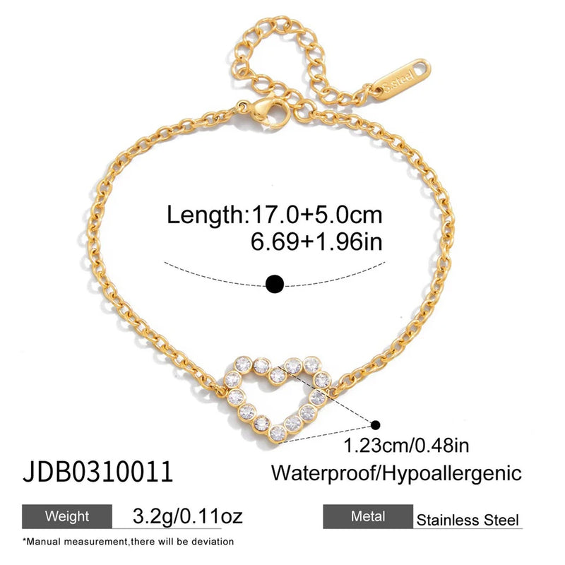 Lea Crystal Heart Bracelet – Heart Charm