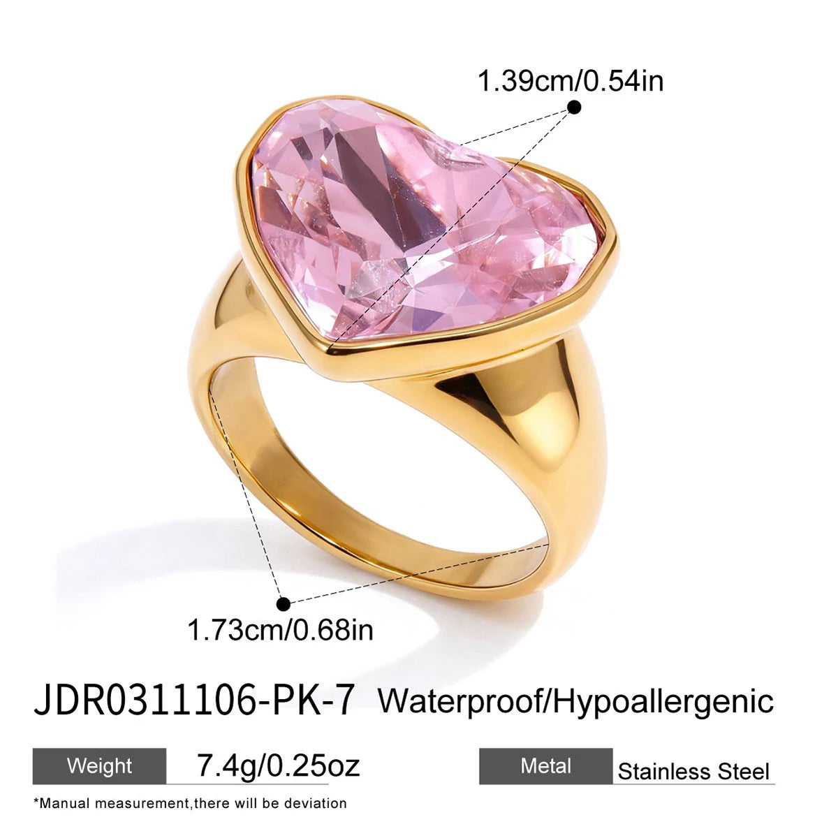 Amara Crystal Heart Ring