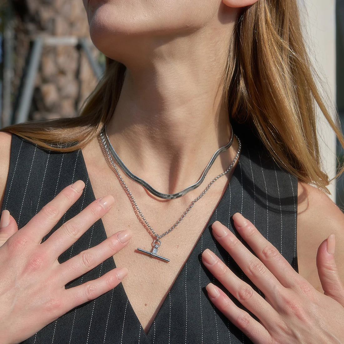 Dorothee Square T-Bar Necklace