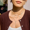 Camille Turquoise Necklace worn around the neck – Macaje