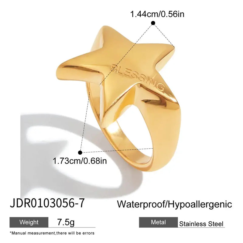 Leontine Puffed Star Ring – Gold 7