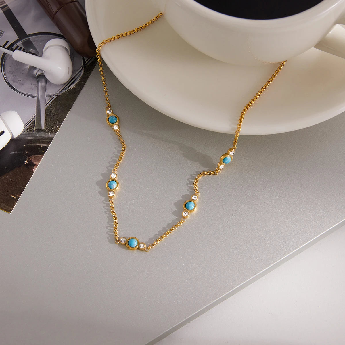 Camille Turquoise Necklace gift-ready packaging – Macaje necklace