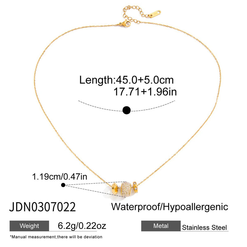 Marianne Pave Crystal Bead Necklace – Gold