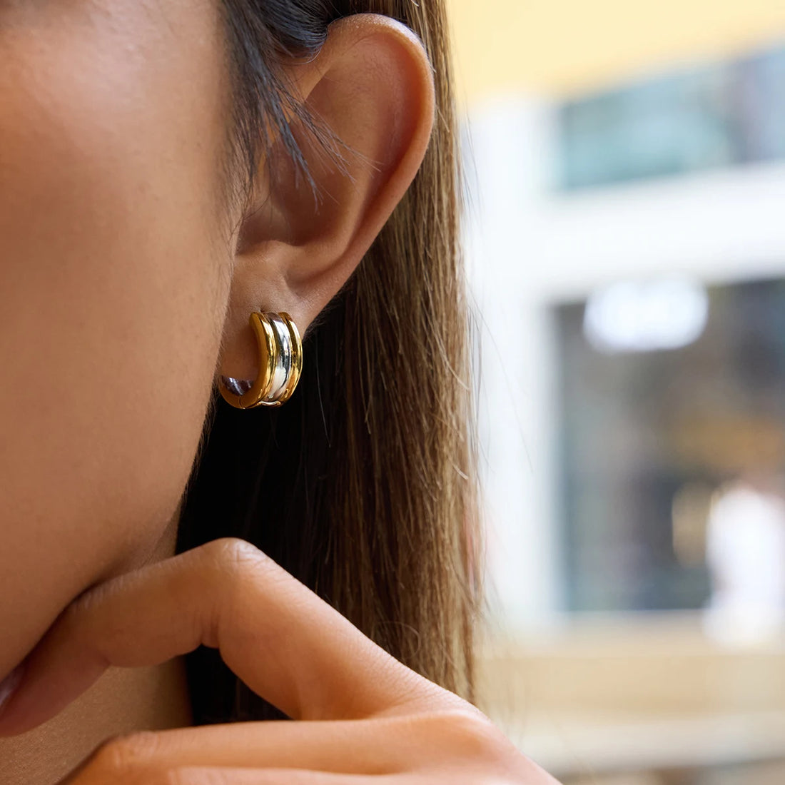 Hortense Bar Stud Earrings