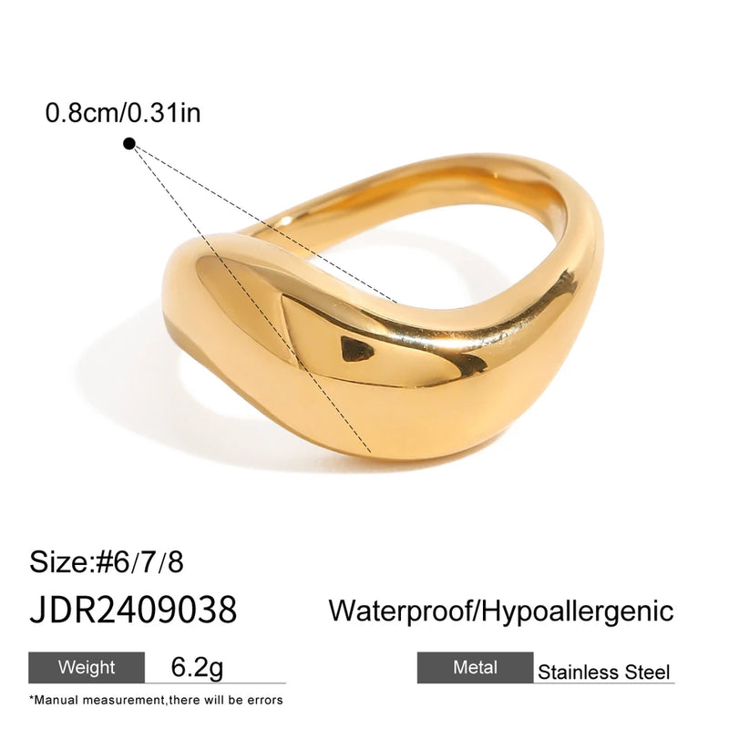 Ludivine Sculptural Wave Ring – Gold
