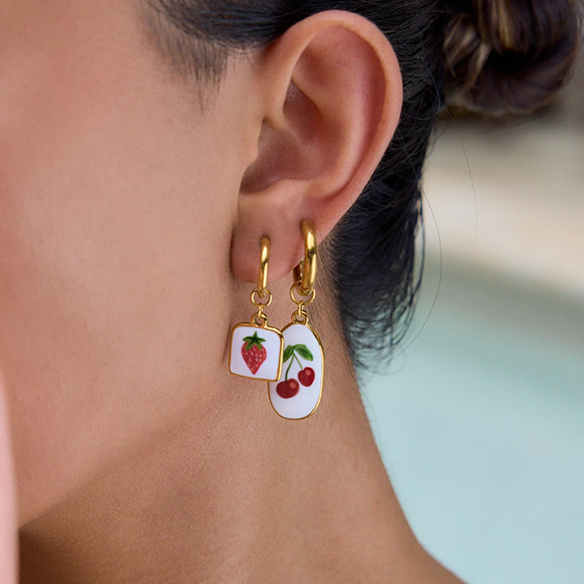 Rose Cherry Earrings