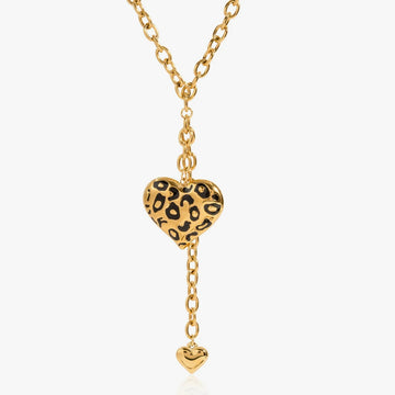 Adele Leopard Heart Necklace