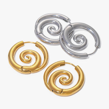 Albane Spiral Hoop Earrings – waterproof, tarnish-free earrings by Macaje
