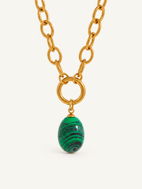 Amelie Stone Pendant Necklace – Green