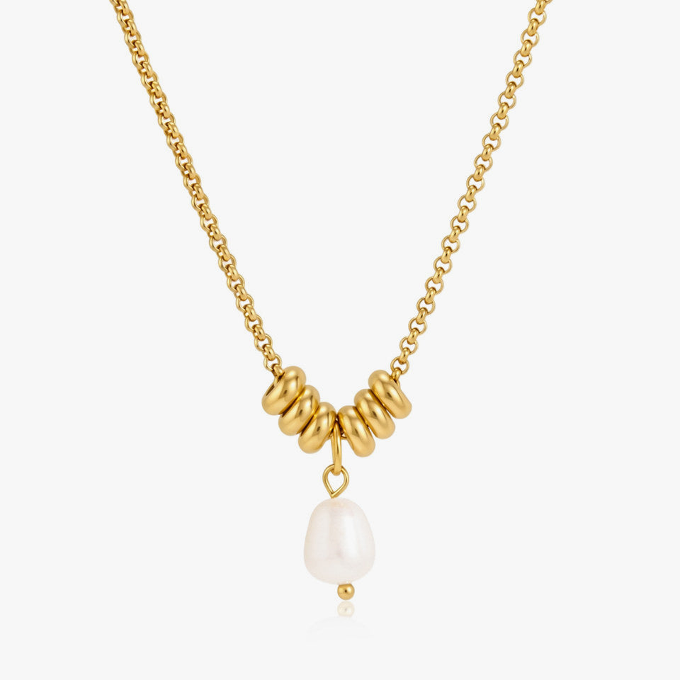 Anaelle Pearl Charm Necklace