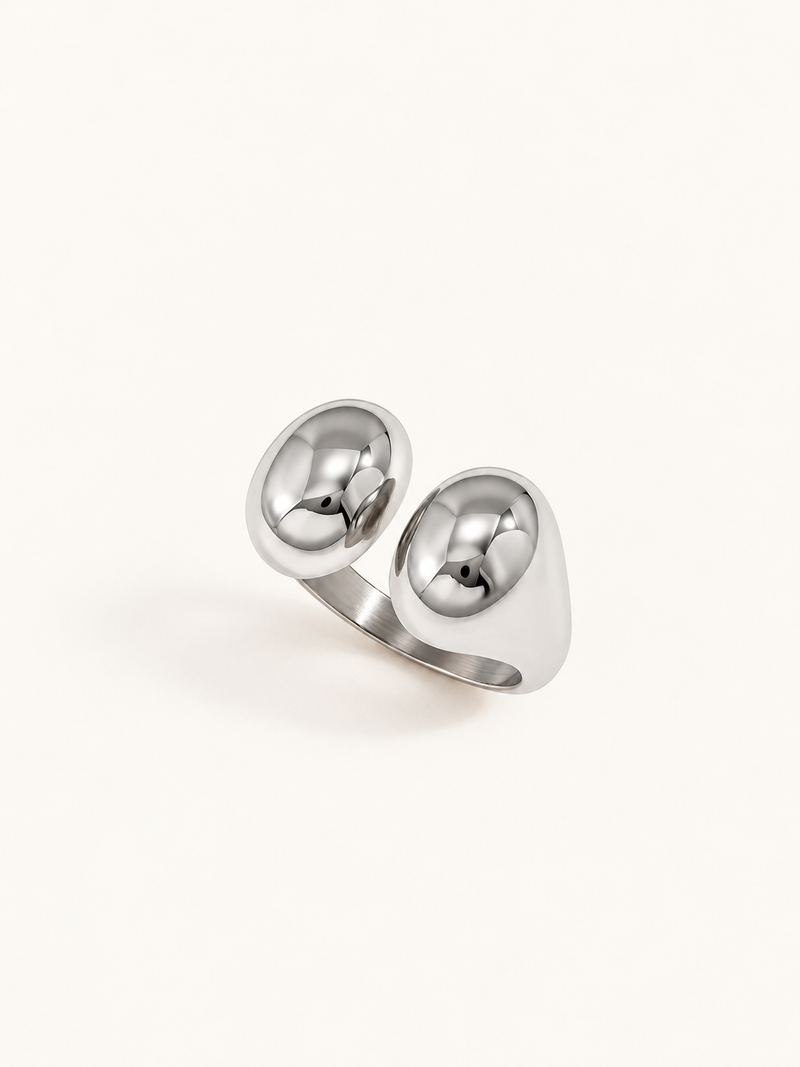Astrid Double Dome Open Ring – Silver