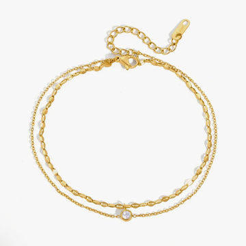 Axelle Layered Zircon Anklet