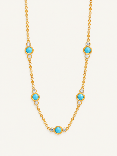 Camille Turquoise Necklace — Gold
