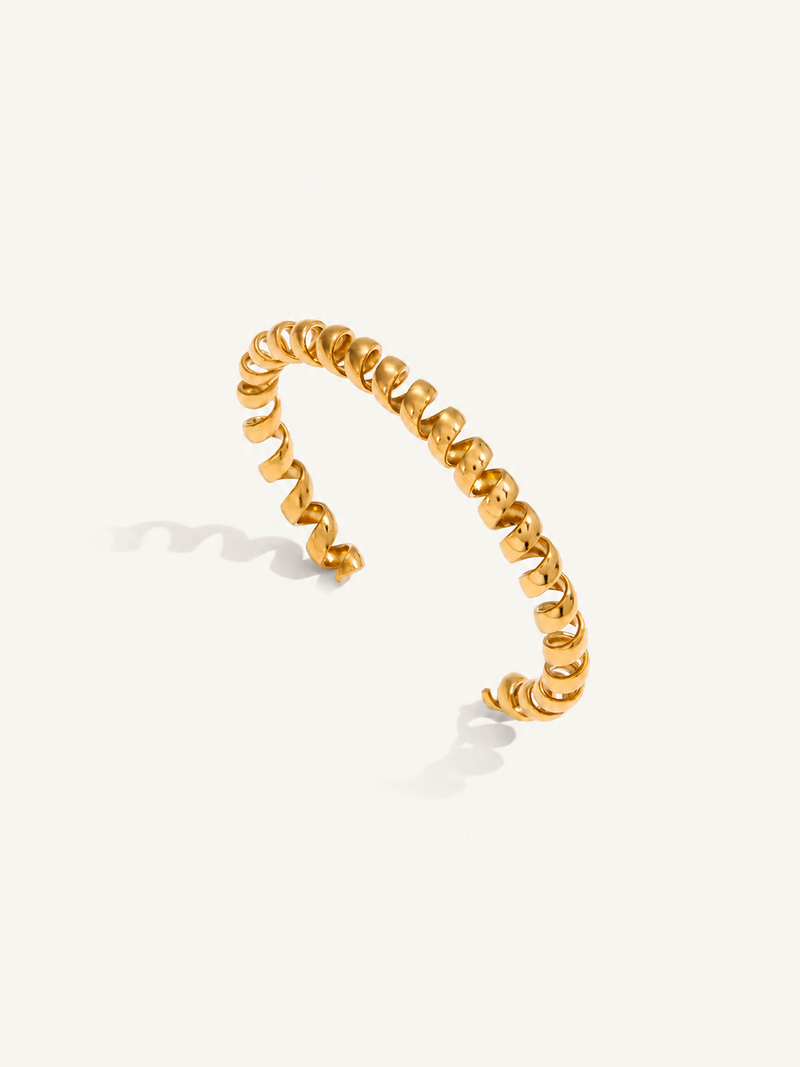 Cherie Twisted Cuff Bangle — Gold