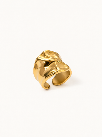 Clara Molten Wide Band Ring – Gold