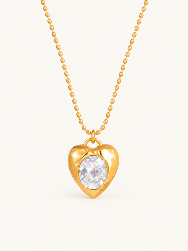 Cyrielle Crystal Heart Necklace - Heart Halo clean variation image