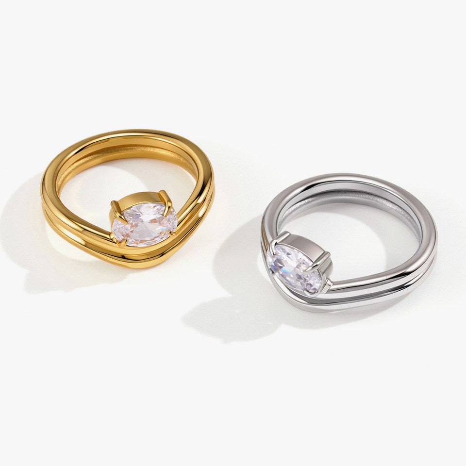 Diane Double-Layer Wave Ring