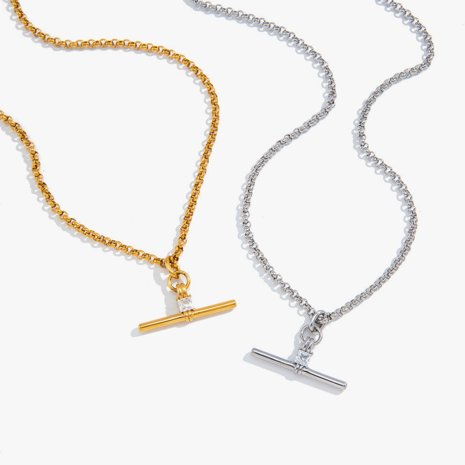 Dorothee Square T-Bar Necklace
