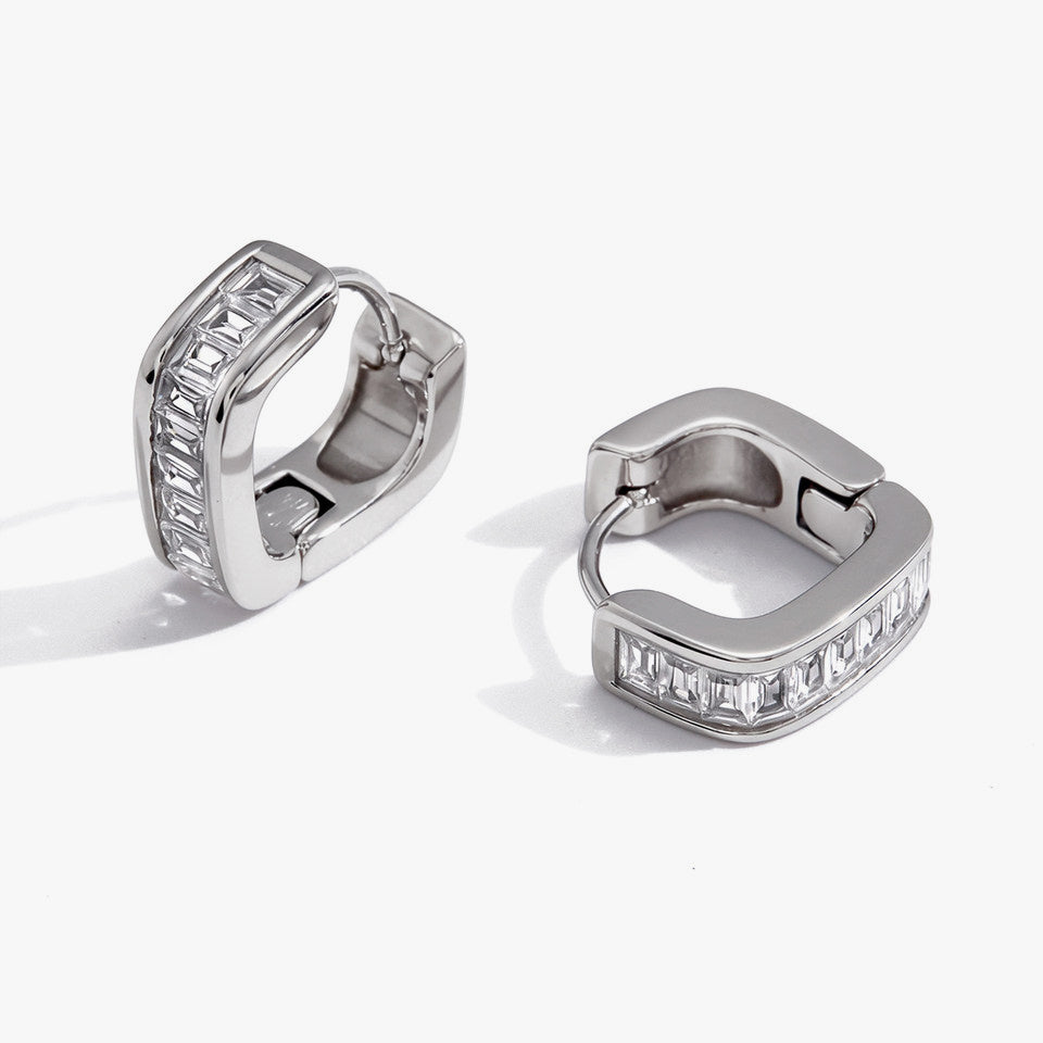 Emeline Iced Hoop Earrings