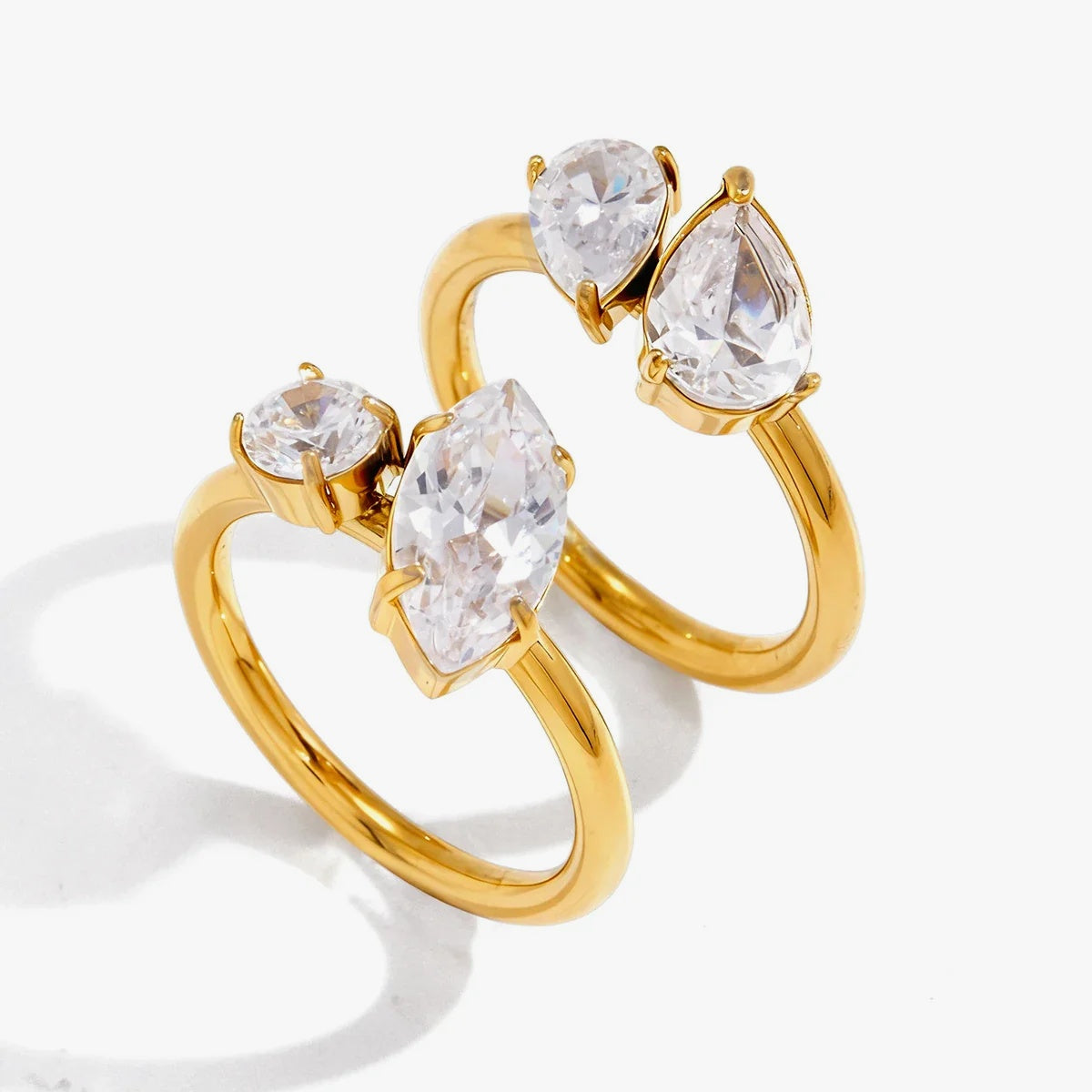 Esme Geometric Zircon Ring – waterproof, tarnish-free ring by Macaje