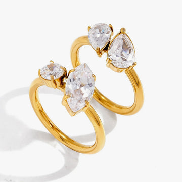 Esme Geometric Zircon Ring – waterproof, tarnish-free ring by Macaje