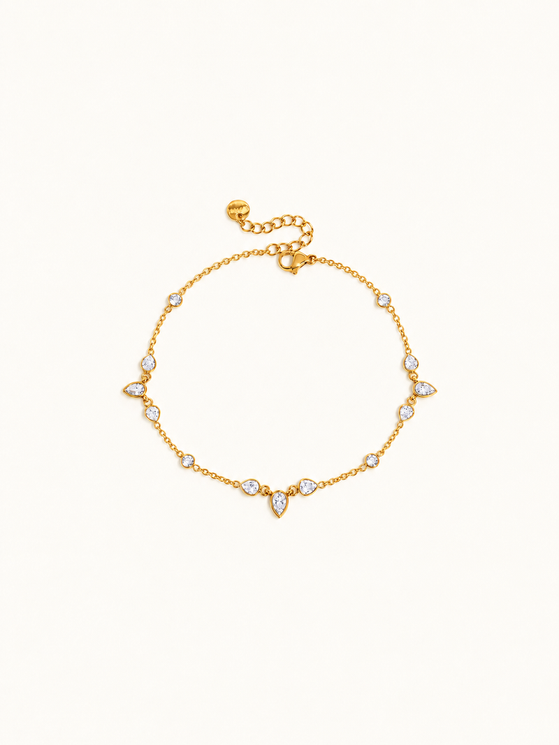 Faye Crystal Station Anklet – Pear Stations