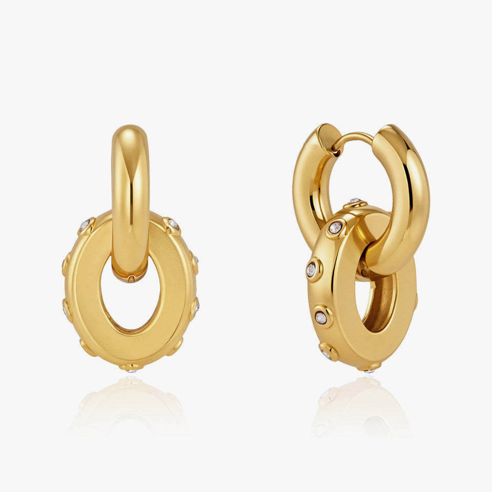 Florianne Double Circle Drop Earrings