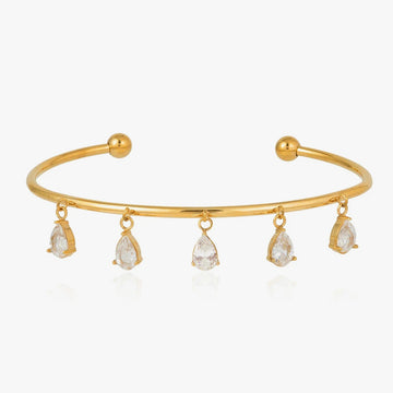 Florine Crystal Drop Cuff Bangle