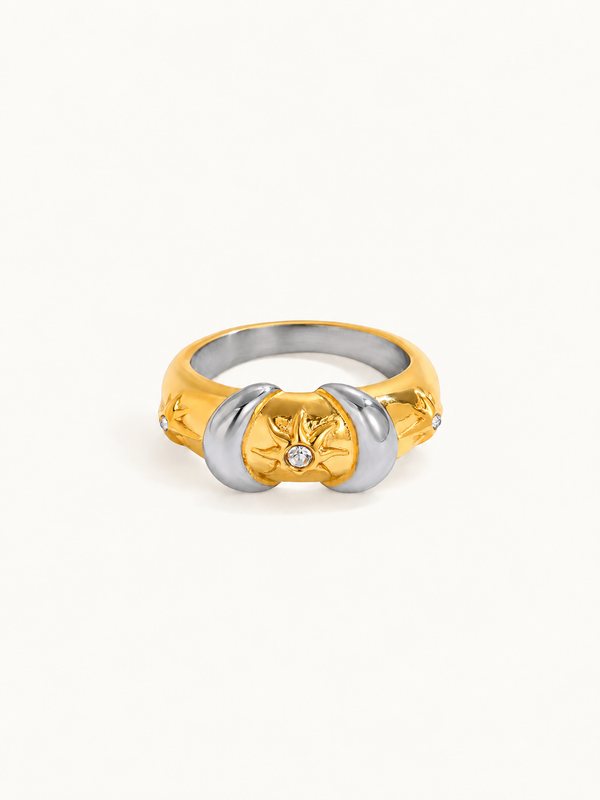 Gabrielle Celestial Sun & Star Ring - Sun & Moon Two-Tone clean variation image