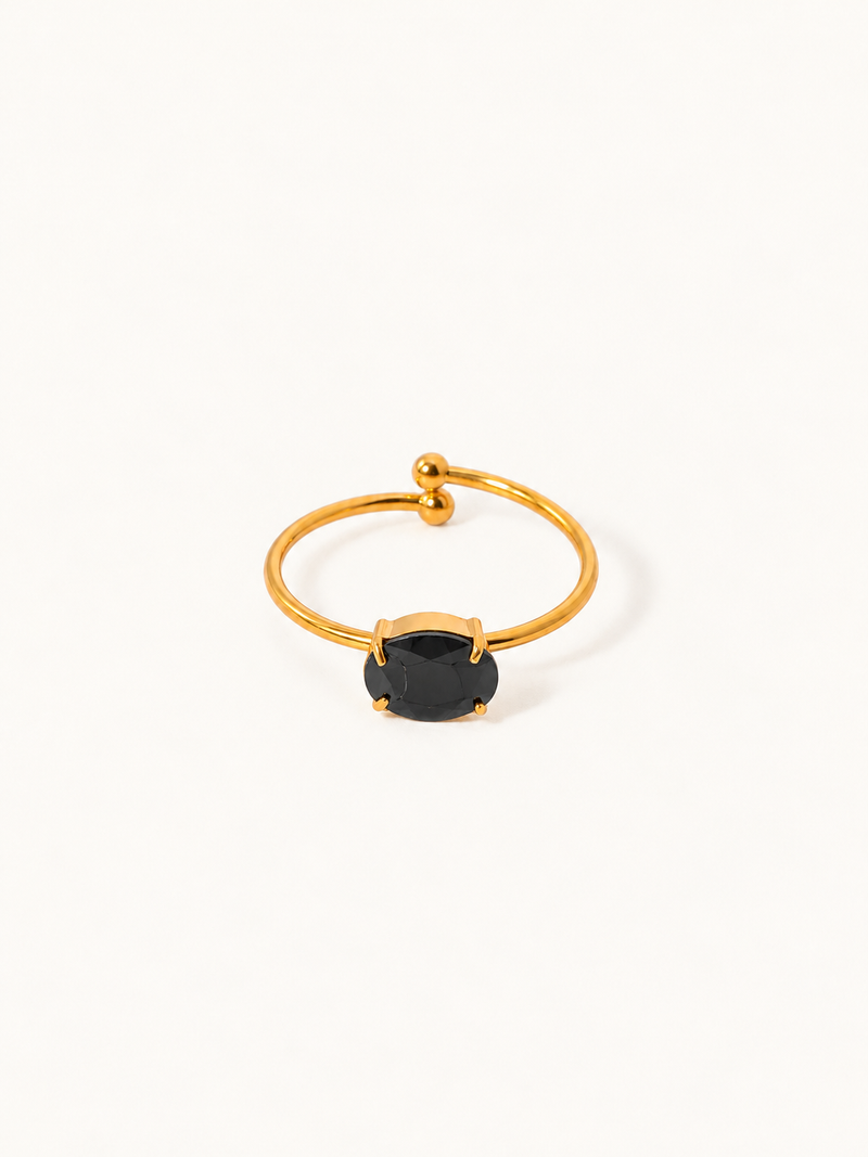 Gigi Oval Solitaire Ring - Black clean variation image