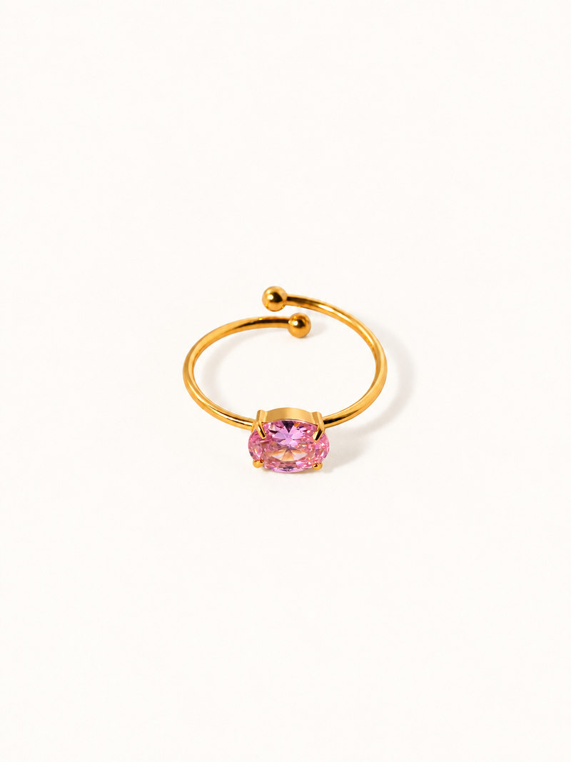 Gigi Oval Solitaire Ring - Pink clean variation image