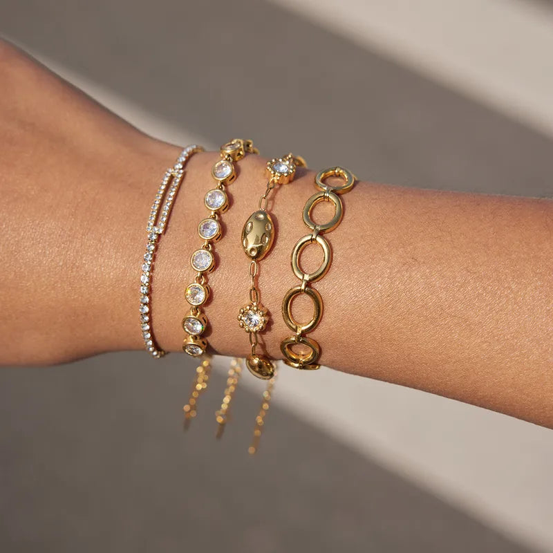 Estelle Chain Bracelet – Oval Link – Gold