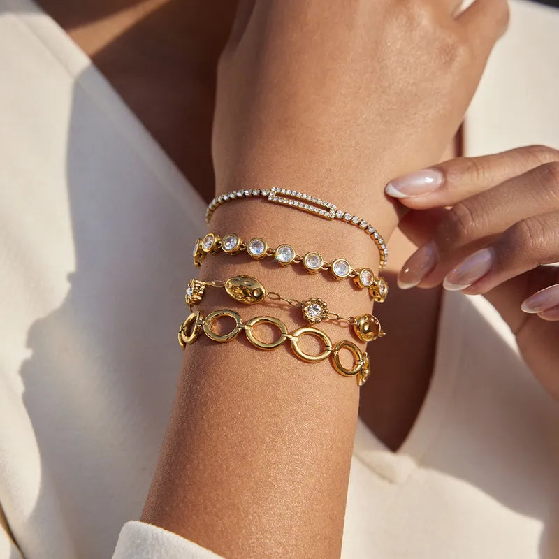 Estelle Chain Bracelet – Oval Link – Gold