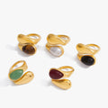 Goutte Natural Stone Wrap Ring – waterproof, tarnish-free ring by Macaje