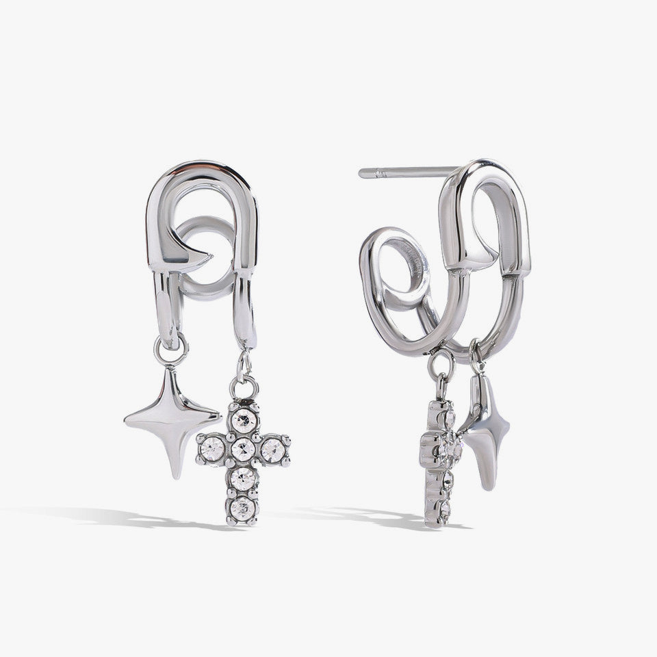 Gwendoline Cross Drop Earrings