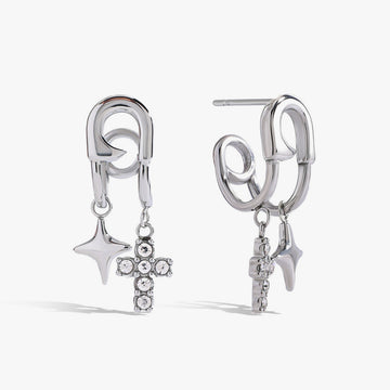 Gwendoline Cross Drop Earrings
