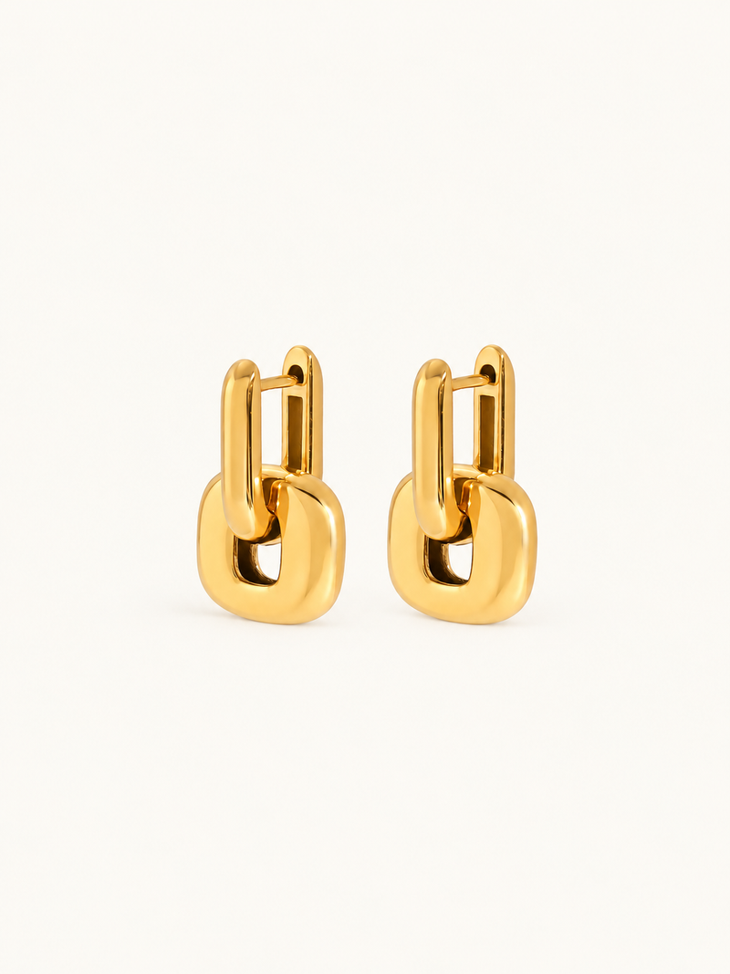 Honorine Chunky Link Earrings – Gold
