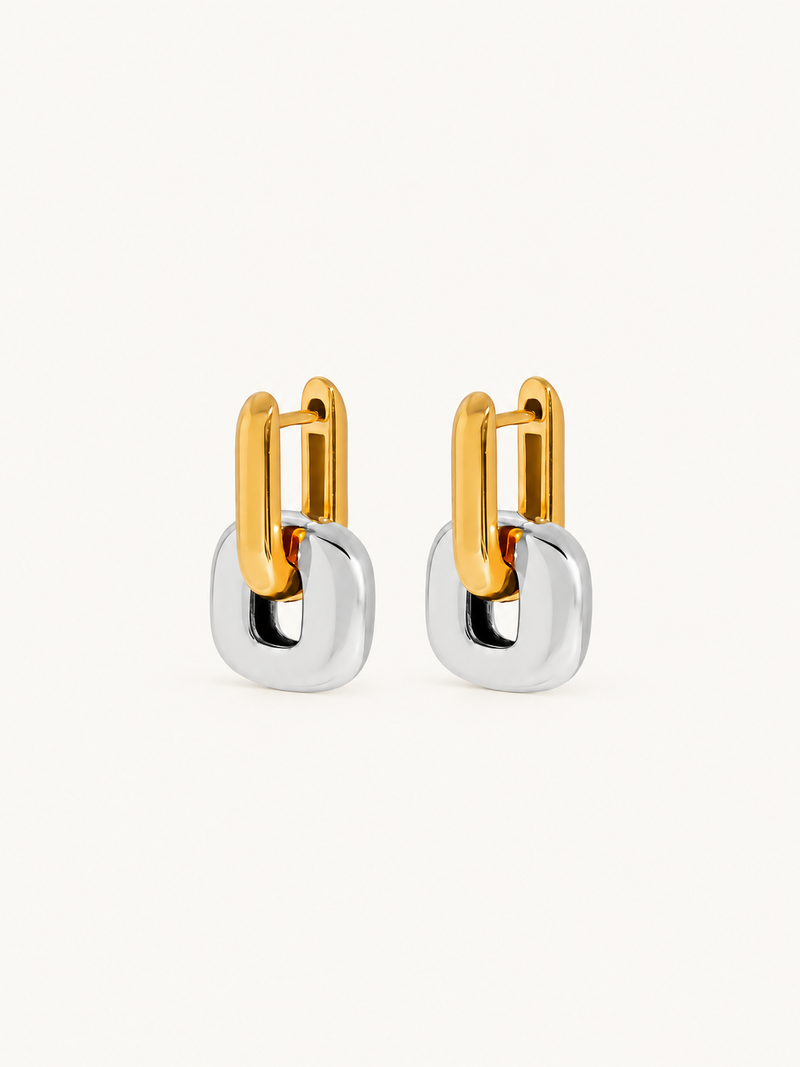 Honorine Chunky Link Earrings – Mixed Metal