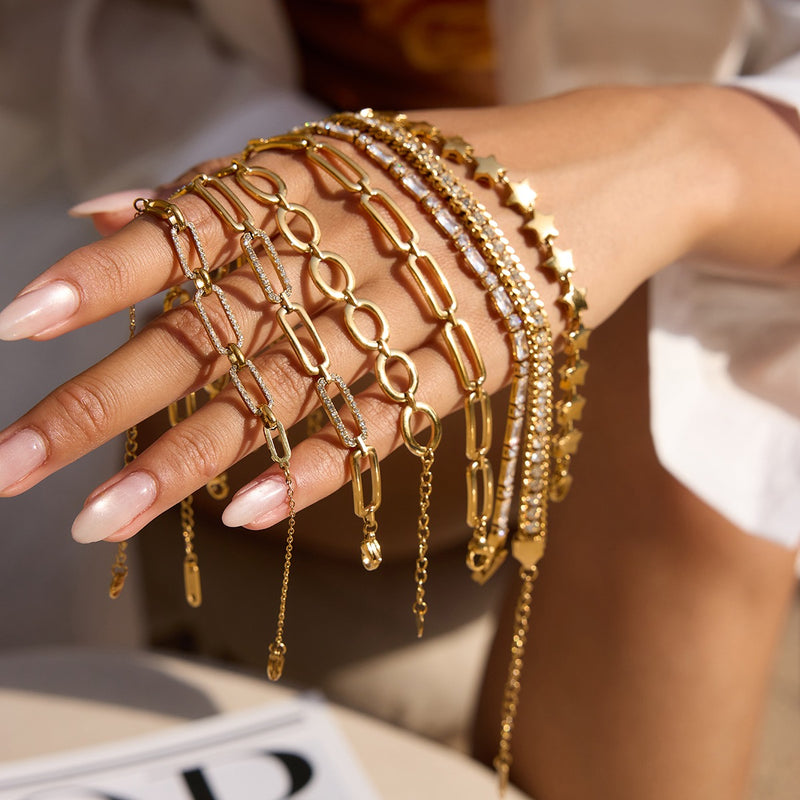 Estelle Chain Bracelet – Paperclip – Gold