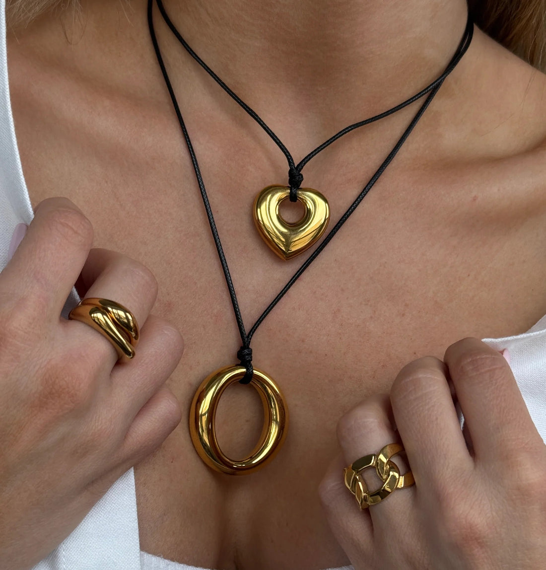 Solange Heart Cutout Cord Necklace